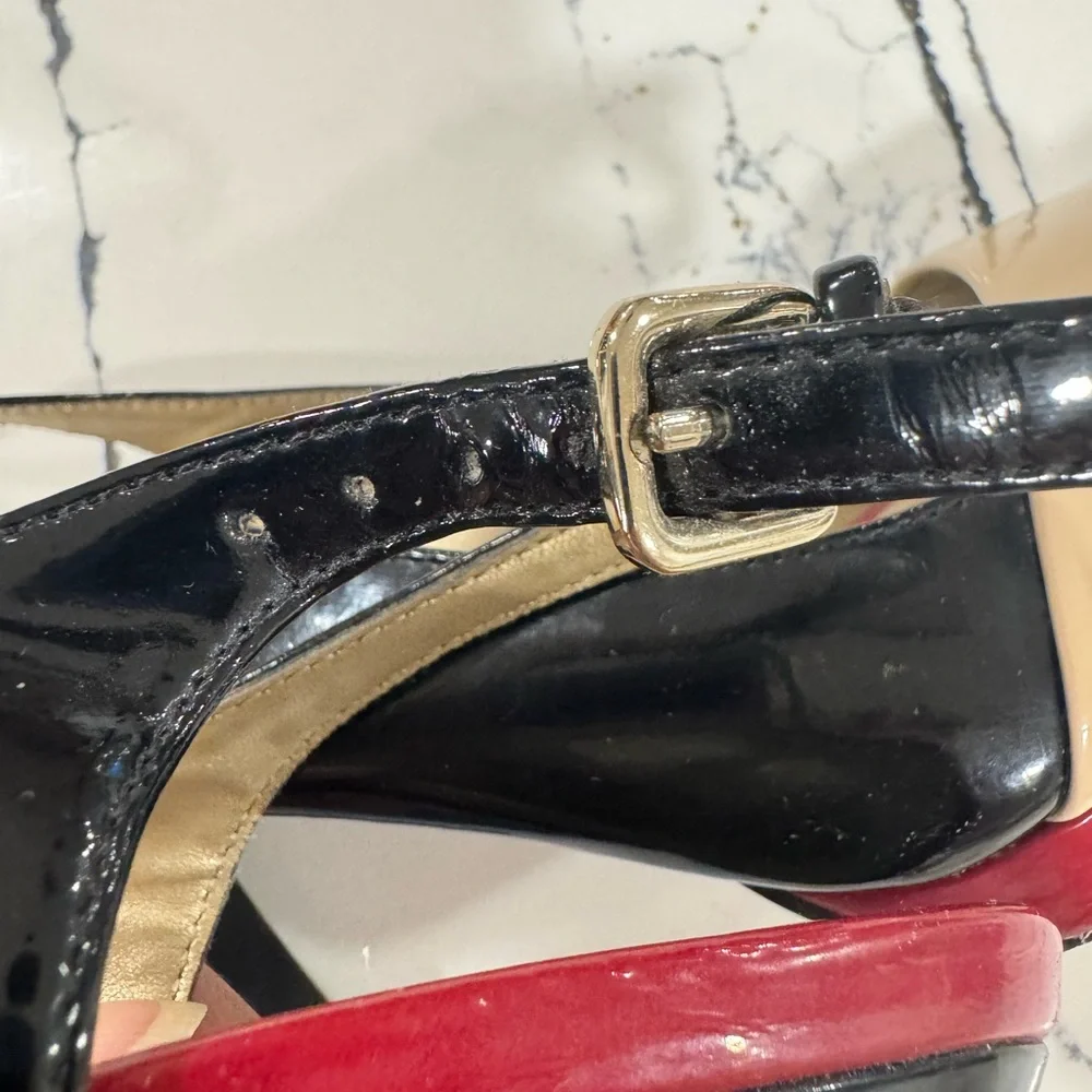 Bandolino Black, Red, and Cream Slingback Heels women’s size 8 - Picture 11 of 15